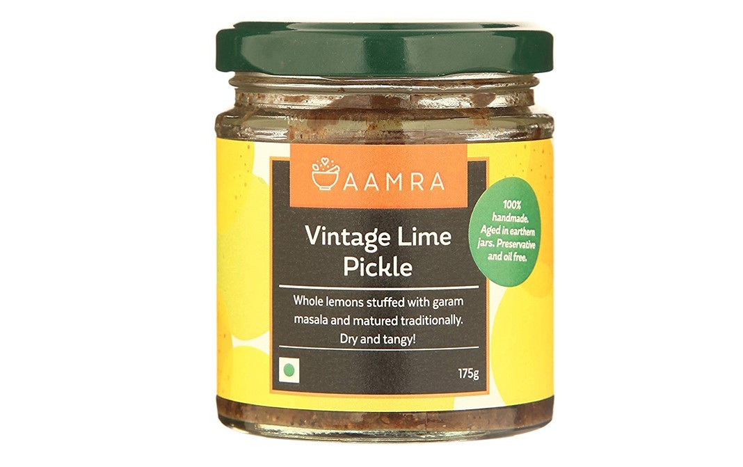 Aamra Vintage Lime Pickle    Glass Jar  175 grams